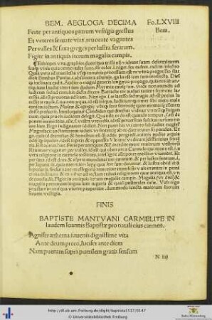 Baptistae Mantuani In laudem Ioannis Baptistae carmen