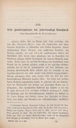 193-207 Erste Hundertjahrfeier des Jesuitencollegs Stonyhurst