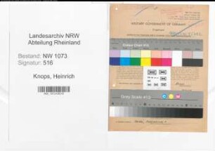 Entnazifizierung Heinrich Knops , geb. 16.08.1911 (Vorarbeiter)