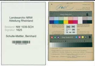 Entnazifizierung Bernhard Schulte-Mattler , geb. 13.09.1897 (Lehrer)