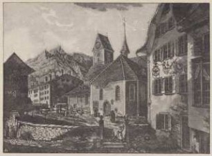 Fotografie einer Stadtansicht von Glarus