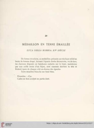 Médaillon En Terre Émaillée (Luca della Robbia XVe siècle)