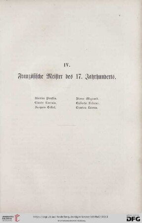 IV. Französische Meister des 17. Jahrhunderts
