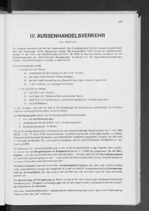 III. Außenhandelsverkehr