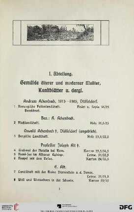 Gemälde älterer und moderner Meister (Nr.1-240)