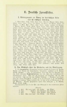 E. Deutsche Sprachlehre