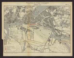 Uebersichtsplan des künftigen Freihafengebietes, mit den in der Ausführung befindlichen Zollanschlussbauten Hamburg 1887
