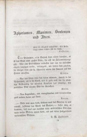 Aphorismen, Maximen, Sentenzen und Ideen.