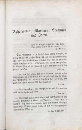 Aphorismen, Maximen, Sentenzen und Ideen.