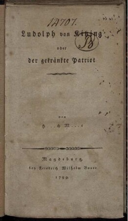 Ludolph von Kitzing oder der gekränkte Patriot