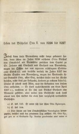 Leben des Bischofes Otto I. von 1226 bis 1227