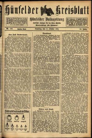 Zweite Ausgabe vom Samstag, den 11. Oktober 1924.