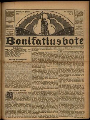 Erste Ausgabe vom Sonntag, den 14. Februar 1926.
