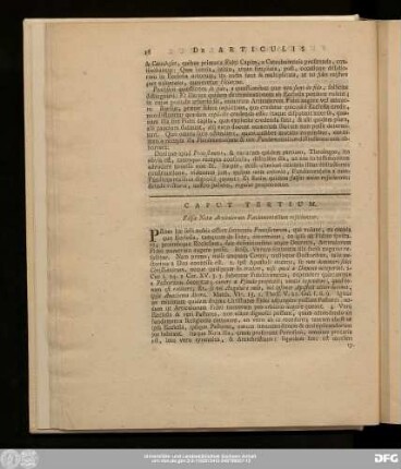 Caput Tertium. Falsae Notae Articulorum Fundamentalium reiiciuntur.