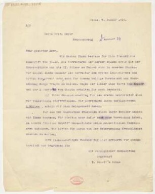 Brief an Fritz Meyer : 04.01.1919