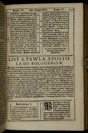 List Swietego Páwlá Apostola Do Kolossensow