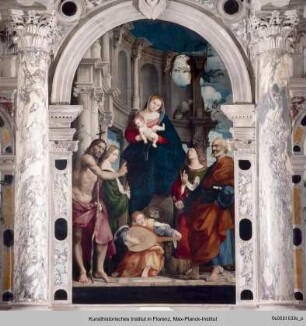Thronende Madonna mit Heiligen