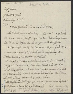 Brief an Ludwig Strecker und B. Schott's Söhne : 02.07.1924