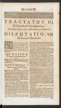 Tractatus III. De Secunda & Tertia Operatione