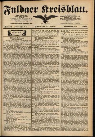 Zweite Ausgabe vom Mittwoch, den 23. Dezember 1903.