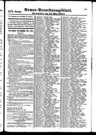 415.Ausgabe. Mittwoch, 24. März 1915