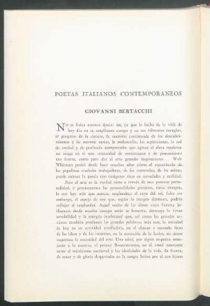 Poetas italianos contemporáneos : Giovanni Bertacchi