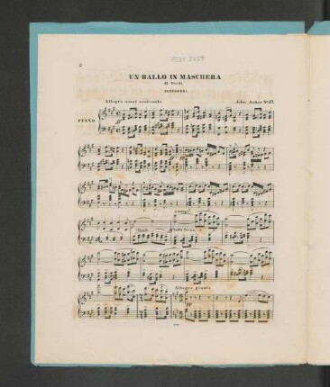Un Ballo in Maschera di Verdi Potpourri. [Piano.]