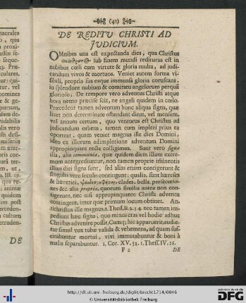 De Reditu Christi Ad Judicium.