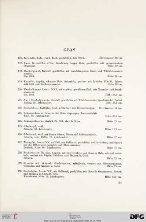 Glas (Nr. 216-232)