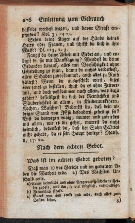 Nach dem achten Gebot.
