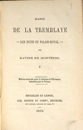 Jeanne de la Tremblaye : les nuits du Palais-Royal, 3