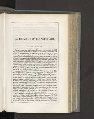 Explorations of the White Nile.