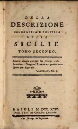 Della Descrizione Geografica E Politica Delle Sicilie. 2