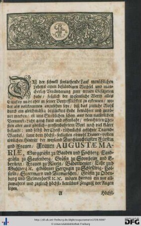 Kurtze Abbildung desz wandelbahren Wechsels menschlichen Lebens.