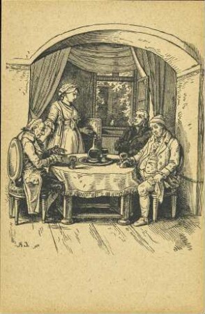 Ludwig Richter, Aus „Goethe: Hermann und Dorothea“ (Beim Mahle). [R]