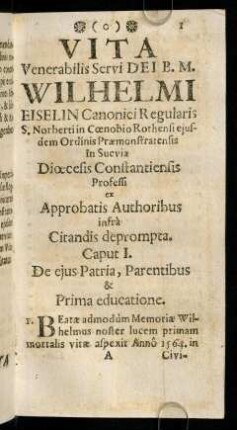 1-12, Caput I.-III.
