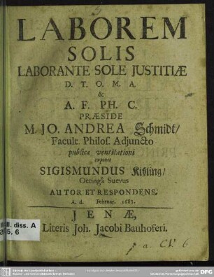 Laborem solis laborante sole justitiae