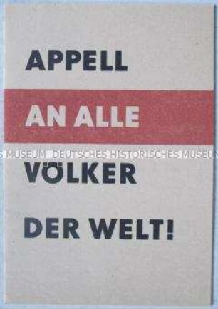 Leporello mit dem Wortlaut des Appells kommunistischer und Arbeiterparteien von einem Treffen in Moskau anlässlich des 43. Jahrestages der Oktoberrevolution