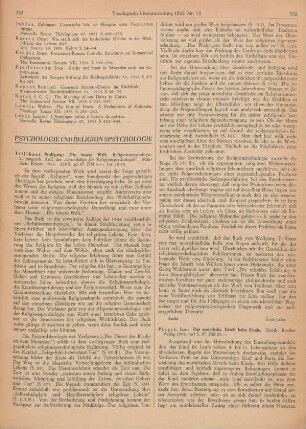 Psychologie und Religionspsychologie