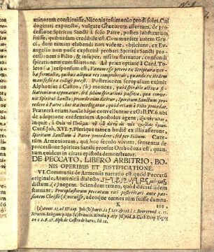De Peccato, Libero Arbitrio, Bonis Operibus Et Justificatione. VI.