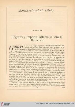 Chapter XI. Engravers' Imprints Altered to that of Bartolozzi