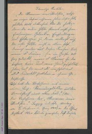 Ankündigung und Besprechung von Büchern Malwida von Meysenbugs, hs.