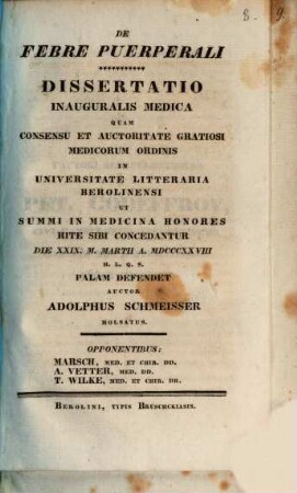 De febre puerperali : Diss. inaug. med.