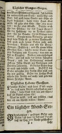 Ein täglicher Abend-Seegen.