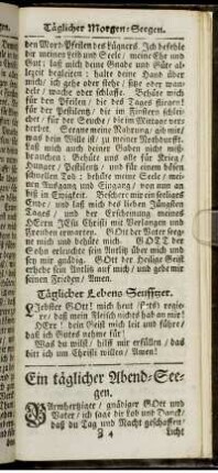 Ein täglicher Abend-Seegen.