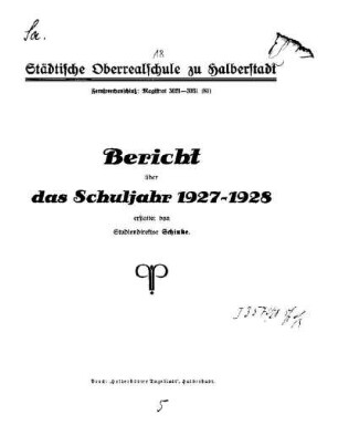 1927/28: Bericht ... - 1927/28