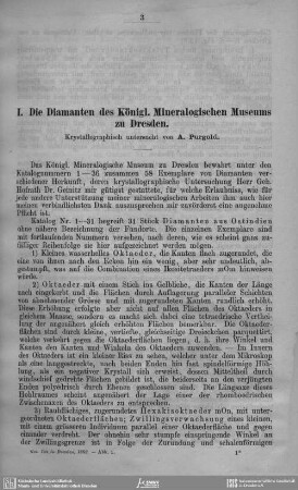 Die Diamanten des Königl. Mineralogischen Museums zu Dresden