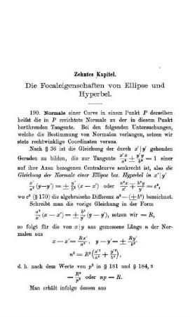 X. Die Focaleigenschaften von Ellipse und Hyperbel.