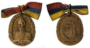 Hamburg: Tragbare Erinnerungsmedaille auf den 100.Todestag von Simon Bolivar