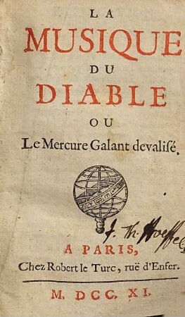 La Musique du Diable Ou Le Mercure Galant devalisé